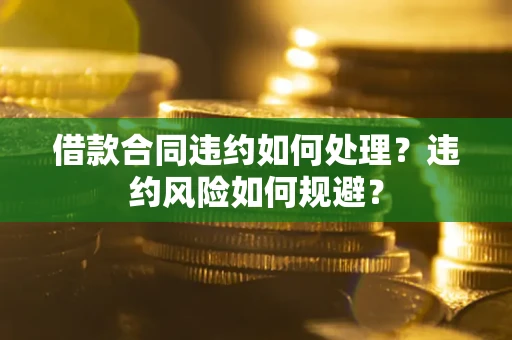 北京借款合同违约如何处理？违约风险如何规避？